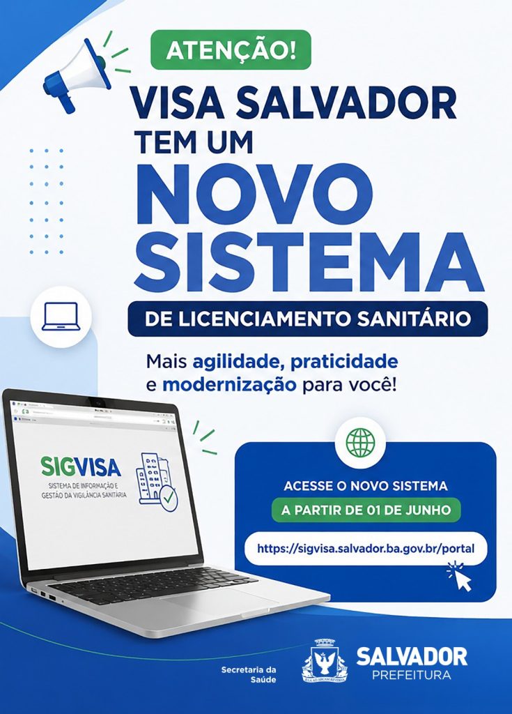 Vigilância Sanitária de Salvador implanta novo sistema para licenciamento de baixo e médio risco a partir de 1º de junho